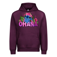 Mauve Wine ohana stitch Urban Hoodie - Zillion Design Studio