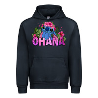 Navy ohana stitch Urban Hoodie - Zillion Design Studio