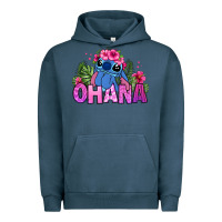 Pigment Midnight Navy ohana stitch Urban Hoodie - Zillion Design Studio