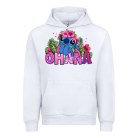 White ohana stitch Urban Hoodie - Zillion Design Studio