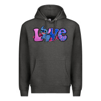 Charcoal Heather love stitch Premium Hoodie - Zillion Design Studio