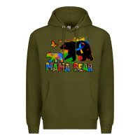 Army Green mama bear autism Premium Hoodie - Zillion Design Studio
