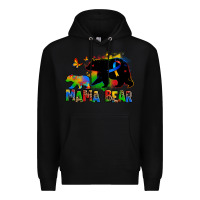 Black mama bear autism Premium Hoodie - Zillion Design Studio