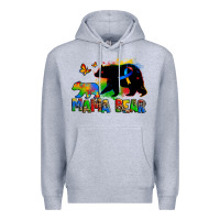 Heather Grey mama bear autism Premium Hoodie - Zillion Design Studio