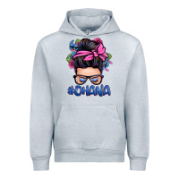 Heather Grey ohana stitch messy bun Urban Hoodie - Zillion Design Studio