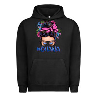 Pigment Black ohana stitch messy bun Urban Hoodie - Zillion Design Studio