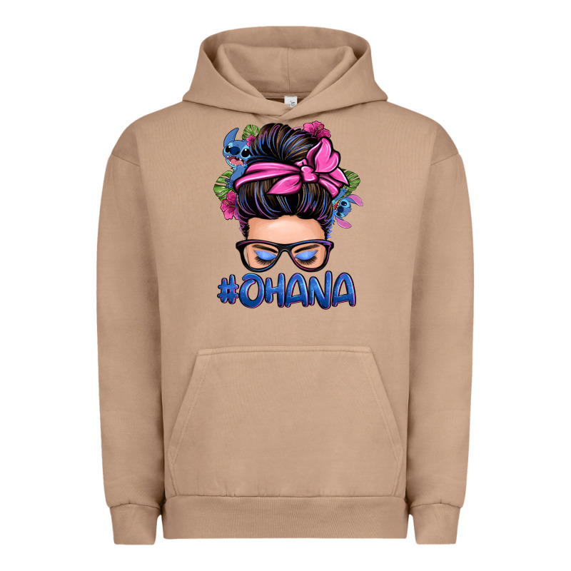 Ohana Stitch Messy Bun Urban Hoodie by Zillion Design Studio | Teevron