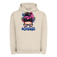Pigment French Oak ohana stitch messy bun Urban Hoodie - Zillion Design Studio