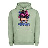 Pigment Oil Green ohana stitch messy bun Urban Hoodie - Zillion Design Studio