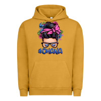 Pigment Peanut Butter ohana stitch messy bun Urban Hoodie - Zillion Design Studio