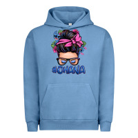 Pigment Pebble Blue ohana stitch messy bun Urban Hoodie - Zillion Design Studio