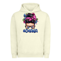 Pigment Pistachio ohana stitch messy bun Urban Hoodie - Zillion Design Studio
