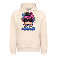 Sandshell ohana stitch messy bun Urban Hoodie - Zillion Design Studio