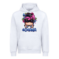 White ohana stitch messy bun Urban Hoodie - Zillion Design Studio