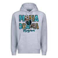 Heather Grey mama of drama boy mom Premium Hoodie - Zillion Design Studio