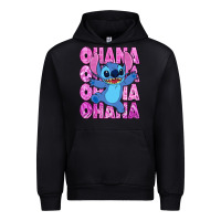 Black ohana stitch Urban Hoodie - Zillion Design Studio