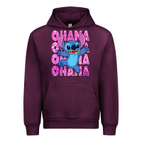 Mauve Wine ohana stitch Urban Hoodie - Zillion Design Studio