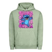 Pigment Oil Green ohana stitch Urban Hoodie - Zillion Design Studio