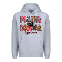 Heather Grey mama of drama girl mom Premium Hoodie - Zillion Design Studio