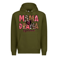 Army Green mama of drama girl mom Premium Hoodie - Zillion Design Studio