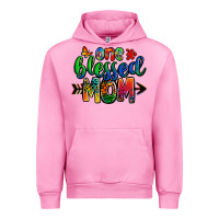 Fuchsia Pink one blessed mom autism Urban Hoodie - Zillion Design Studio