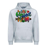 Heather Grey one blessed mom autism Urban Hoodie - Zillion Design Studio