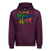 Mauve Wine one blessed mom autism Urban Hoodie - Zillion Design Studio