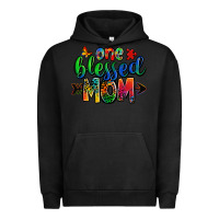 Pigment Black one blessed mom autism Urban Hoodie - Zillion Design Studio