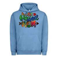 Pigment Pebble Blue one blessed mom autism Urban Hoodie - Zillion Design Studio