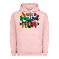 Pigment Salmon one blessed mom autism Urban Hoodie - Zillion Design Studio