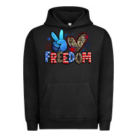 Pigment Black peace love freedom Urban Hoodie - Zillion Design Studio