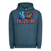 Pigment Midnight Navy peace love freedom Urban Hoodie - Zillion Design Studio