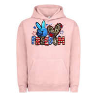 Pigment Salmon peace love freedom Urban Hoodie - Zillion Design Studio