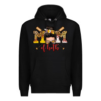 Black mom of both baseball and softball messy bun Premium Hoodie - Zillion Design Studio