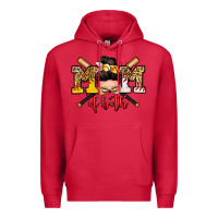 Cardinal mom of both baseball and softball messy bun Premium Hoodie - Zillion Design Studio