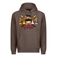 Coffee mom of both baseball and softball messy bun Premium Hoodie - Zillion Design Studio