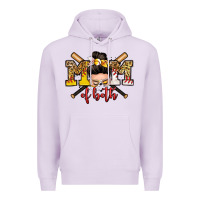 Lilac mom of both baseball and softball messy bun Premium Hoodie - Zillion Design Studio