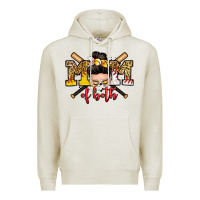 Oatmeal Heather mom of both baseball and softball messy bun Premium Hoodie - Zillion Design Studio