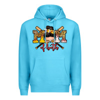 Ocean Blue mom of both baseball and softball messy bun Premium Hoodie - Zillion Design Studio