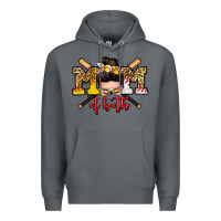 Rock mom of both baseball and softball messy bun Premium Hoodie - Zillion Design Studio