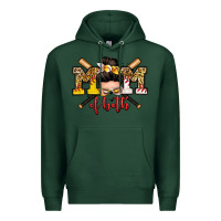 Sports Green mom of both baseball and softball messy bun Premium Hoodie - Zillion Design Studio