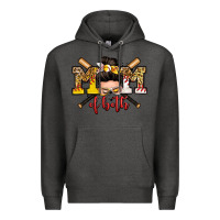 Charcoal Heather mom of both baseball and softball messy bun Premium Hoodie - Zillion Design Studio