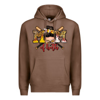 Chestnut mom of both baseball and softball messy bun Premium Hoodie - Zillion Design Studio