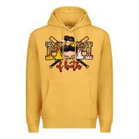 Mustard mom of both baseball and softball messy bun Premium Hoodie - Zillion Design Studio