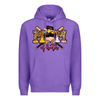 Purple mom of both baseball and softball messy bun Premium Hoodie - Zillion Design Studio
