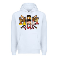 White mom of both baseball and softball messy bun Premium Hoodie - Zillion Design Studio