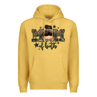 Antique Gold mom of both boys messy bun Premium Hoodie - Zillion Design Studio