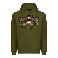 Army Green mom of both boys messy bun Premium Hoodie - Zillion Design Studio