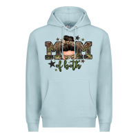 Blue Mist mom of both boys messy bun Premium Hoodie - Zillion Design Studio