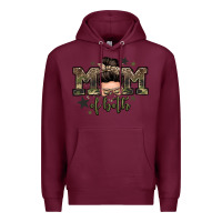 Burgundy mom of both boys messy bun Premium Hoodie - Zillion Design Studio